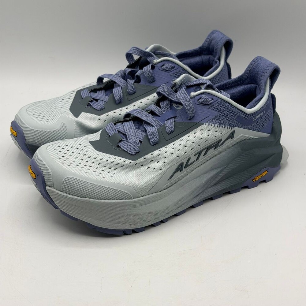 Altra Olympus 6 AL0A85NK242 Women's 7 Gray Blue Trail Mesh Running Vibram Shoes